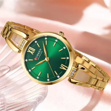CURREN 9092 Quartz Watches Women Elegant Bracelet Stainless Steel Strap Rhinestone Fashion Ladies Simple Watch Gifts reloj mujer 5