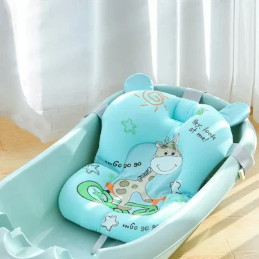 Baby Shower Bath Tub Pad Non-Slip Bathtub Seat Support Mat Newborn Safety Security Bath Support Cushion Foldable Soft Pillow 1