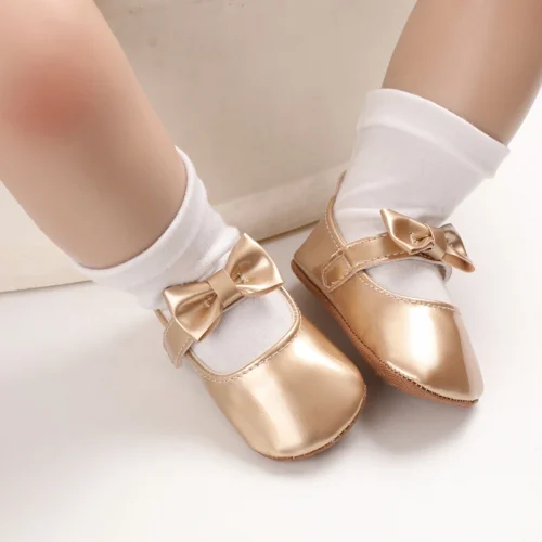 Baby Walking Shoes Gold Baby First Step Walking Shoes Elegant and Noble Gold Princess Shoes Comfortable Soft Sole Anti slip Walk 6