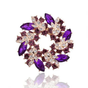 SKEDS Luxury Crystal Elegant Flower Brooches Pins For Women Rhinestone Sweet High Quality Jewelry Wedding Party Cloth Brooch Pin 5