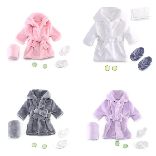 Baby Posing Costume Newborn Bathrobe Towel Set & Cucumber Slices Photo Prop 2