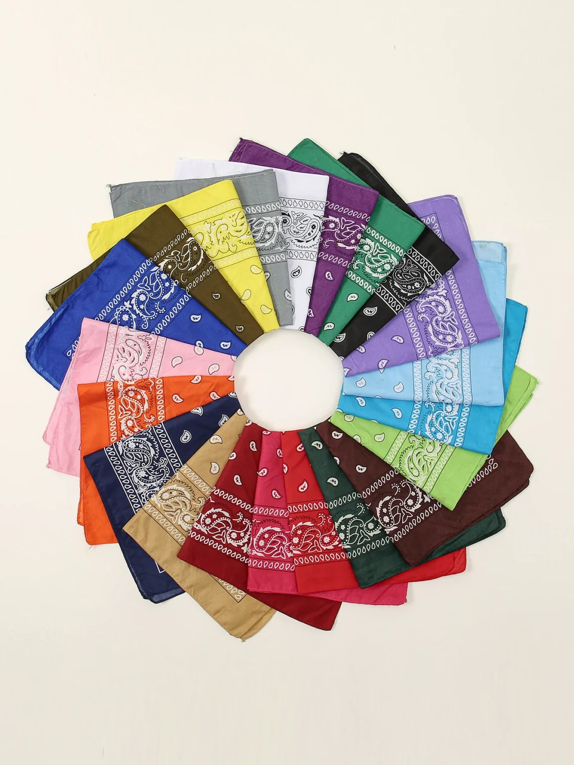 54cm*54cm Fashion Cotton Hip Hop Head Scarf Paisley Square Scarves Headwear Bandanna Hair Band Neck Wrist Wrap Band Accessories 1