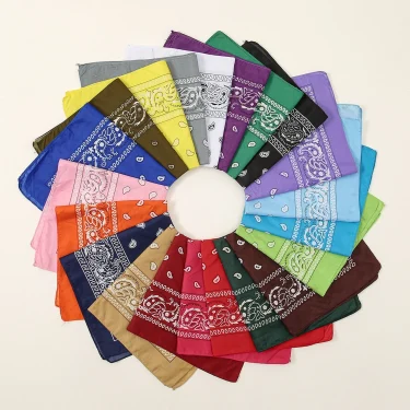 54cm*54cm Fashion Cotton Hip Hop Head Scarf Paisley Square Scarves Headwear Bandanna Hair Band Neck Wrist Wrap Band Accessories 1