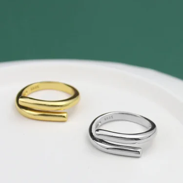 XIYANIKE Silver Color Double Layer Geometric Ring Female Charm Fashion Simple Opening Light Luxury Handmade Jewelry Gift 2