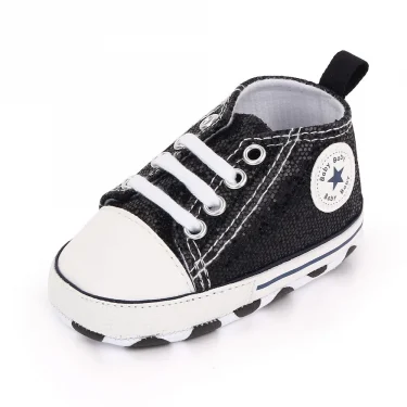 2025 Newborn Sequined Canvas Baby Sneakers Casual Baby Boys Girls Toddler Multi-Color Soft Sole Non-slip Walking Shoes 6