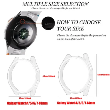 Protector Case For Samsung Galaxy Watch 4 5 6 7 40mm 44mm Cover Coverage Silicone TPU Bumper Screen Protection Full Accessories 2