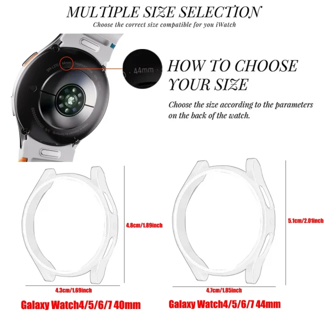 Protector Case For Samsung Galaxy Watch 4 5 6 7 40mm 44mm Cover Coverage Silicone TPU Bumper Screen Protection Full Accessories 2