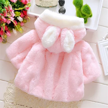 Baby Girls Clothing New Cape Autumn/Winter Wool Sweater Shawl Baby Rabbit Ears Fleece Jacket Cape For Newborn 3