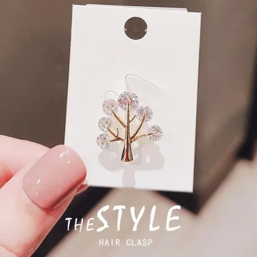 New Design Tree Of Life CZ Zircon Crystal Leaf Brooches For Women Girls Plant Brooch Pins Clothing Accessories Jewelry 3