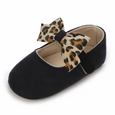 Lovely Leopard Bow Baby Shoes Fashion Princess Shoes Casual Sports Shoes Warm Toddler Soft Sole Anti Slip First Walker 0-18M 5