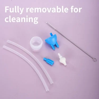 3Pcs Silicone Baby Nose Cleaner with Tweezer & Brush Set Anti-backwash Child Nasal Aspirator Ear Nose Clean Tweezer Clean Brush 5
