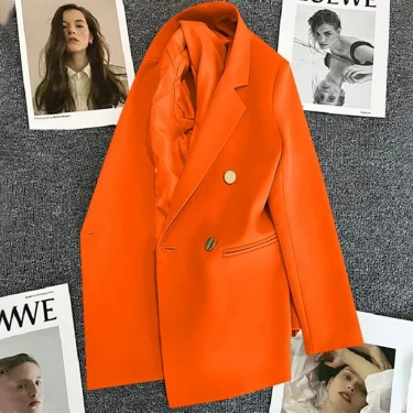 Office Lady Elegant Single Button Blazer For Women 2023 Autumn Long Sleeve Slim Stylish Jackets Winter Casual Chic Tops Coats 2