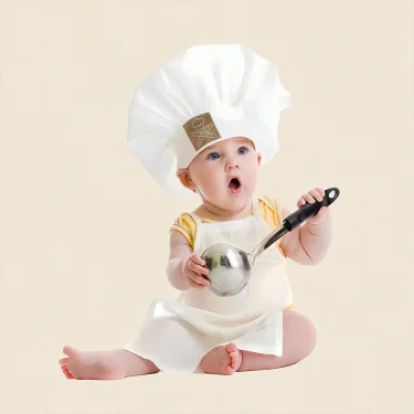 Ylsteed Newborn Chef Set for Photo Shooting Baby Boy Photo Props Bread Print Newborn Picture Idear Infant Photography Outfits 1