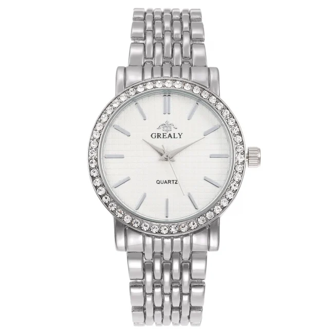 New Luxury Exquisite Women Quartz Watch Business Fashion Casual Round Rhinestone Quartz Watch Gift For Friends Family Relogio 5