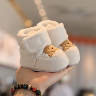 0-18 months Super Cute Winter Snow Baby Boots Cute Bear Warm Booties For Kids Soft Sole Infant Newborn Toddler Baby Girl Shoes 1
