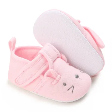 Pink Baby Shoes Princess Fashion Sneakers Infant Toddler Soft sole Anti Slip First Walkers 0-1 year old baby Christening Shoes 4