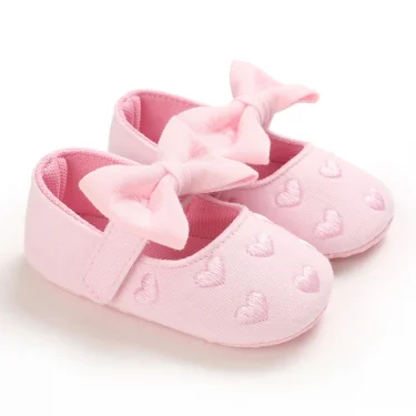 0-18M Lovely Pink Spring Autumn Style Lovely Bow Solid Color Princess Shoes 0-18 Months Baby Casual Shoes Newborn Toddlers 2