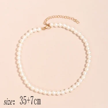 YWZIXLN 2025 Trend Elegant Jewelry Wedding Big Pearl Necklace For Women Fashion White Imitation Pearl Choker Necklace N0179 3