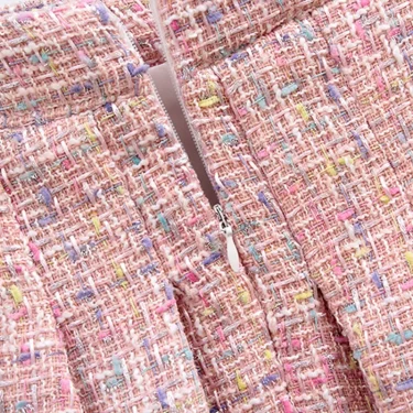 New 2024 High Quality Women Autumn Winter 3 Piece Sets Lady Fashion Elegant Slim Coat Skirt Shirt three-piece Suit Tweed Sets 6