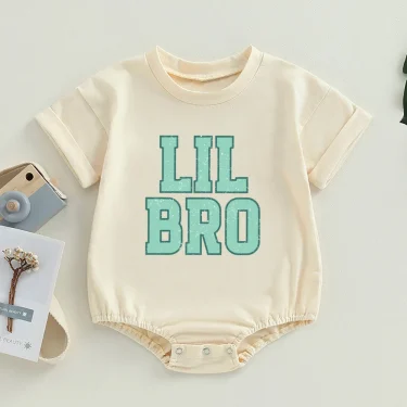 In My Baby Era Cute Retro Baby Rompers Boy Girl Short Sleeve Bubble Romper Oversized Bodysuit Newborn Summer Clothes 2