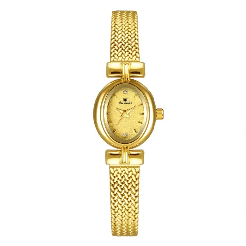 Women's Watches Luxury Brand Oval Quartz Watch Gifts For Women Vintage Elegant Waterproof Golden Wheat Bracelet Wristwatch 1