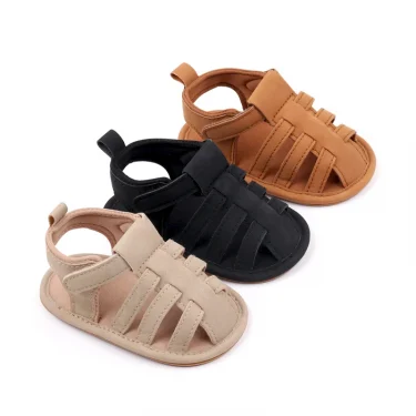 Baby Shoes Newborn Toddler 0-9-18 Months Prewalking Outdoor Summer Sandal Beach Walking Shoes 2024 New Style PU and TPR BHX3206 1