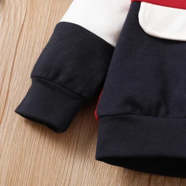 PatPat 2pcs Baby Color Block Long-sleeve Hoodie and Trousers Set Soft and Comfortable Perfect for Outings and Daily Wear 5