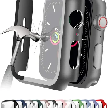 Tempered Glass+cover For Apple Watch Accessories 45mm 41mm 44mm 40mm 42mm Screen Protector Apple watch Case serie 9 4 5 6 SE 7 8 1