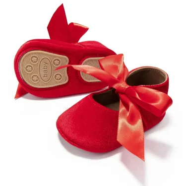 Baby Girls Princess Shoes Multi Color Velvet Soft Bottom Bow Shoes Anti Slip Newborn Infant First Walkers Shoes 0-18 Months 5