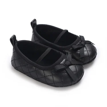 Newborn Baby Shoes Classic Fashion Mary Jane Ballet Flat Shoes Non slip Bow Baby Shoes Preschool Baptist Soft Sole Walking Shoes 5