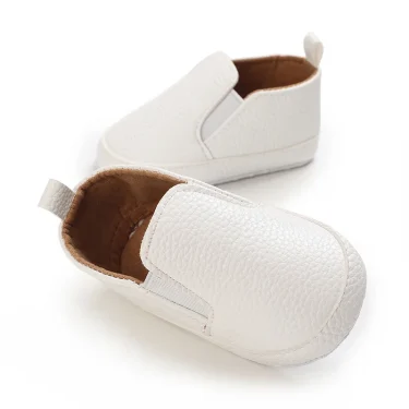 Classic Fashion Boy And Girl Flat Walking Shoes PU Soft Sole Non-slip Shoes For Newborn Babies First Walker Walking Shoes 4