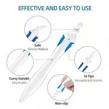 New Hot Ear Wax Spiral Silicon Removal Reusable Earwax Cleaner Care Soft Ears Cares Health Tools for Baby Essentials Baby Care 3