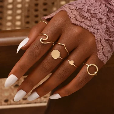 2025 women ring set bague femme matching rings bohemian fashion jewelry schmuck finger accesorios mujer couple gift wholesale 2