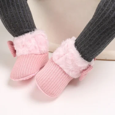 0-18Months Winter Snow Baby Boots Newborn Warm Booties Soft Sole First Walkers Shoes for Baby Girls Infant Shoes Toddler 2