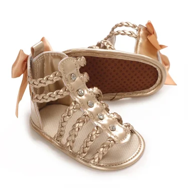 Summer Fashion New Baby Shoes Trendy Girl Baby High Top Hollow Sandals PU Soft Sole Casual Walking Shoes 4