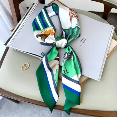 Long Silk Scarf Bag Tie Lady Neck Skinny Scarves Hairband Foulard Horse Print Brand Lady Neckerchief Ribbon 2025 Spring New 2