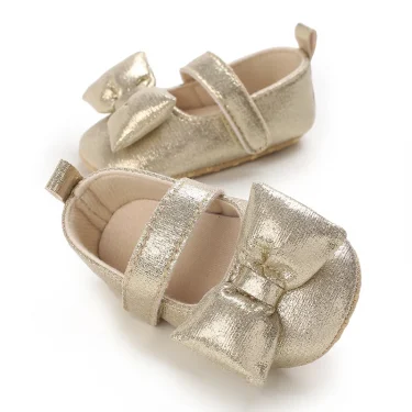 Cute Spring Newborn Golden Baby Shoes Non Slip Cloth Bottom Girl Shoes Elegant Breathable Casual Baby First Walking Shoes 0-18 M 5