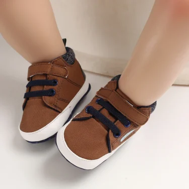 Newborn Baby Shoes Brown Themed Multicolor Boys and Girls Shoes Casual Sneakers Soft Sole Non-Slip Toddler Shoes First Walkers 6