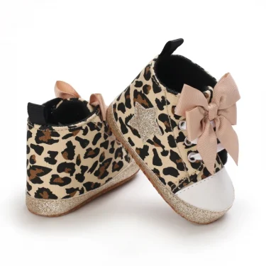 0-1 year old baby shoes Girls fashion leopard print casual sneakers sandals comfortable toddler shoes 4