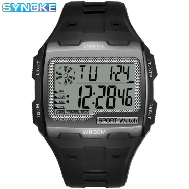 SYNOKE Digital Watch For Men Big Numbers Easy to Read 3ATM Water Resistant Men Digital Watch Outdoor Sports Luminous Function 4