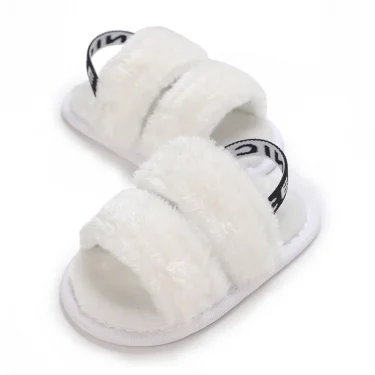 VALEN SINA fluffy Skin Friendly Shoe upper For Baby Girls Summer Newborns Baby Girls Sandals For Toddlers Baby Shoes 0-18M 3