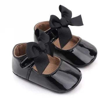 Baby Girl Princess Shoes High Quality PU and TPR Anti-slip Cute Bowknot Toddler Birthday Party Shoes for 0-18 M 2025 New Fashion 3