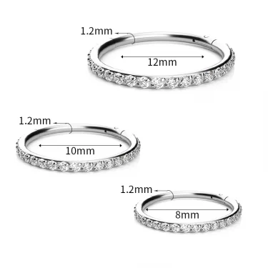 1/10pcs G23 Titanium Nasal Ring For Women Hoop Earring 16G/18G Piercing Jewelry Gift Lip Ring Hinge Clicker Open Diaphragm 5