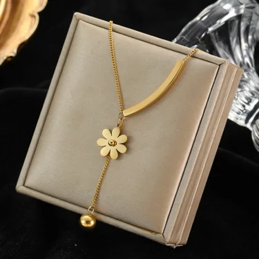 EILIECK 316L Stainless Steel Gold Color Hollow Ball Beads Pendant Necklace For Women Non-fading Choker Jewelry Girls Gifts Party 2