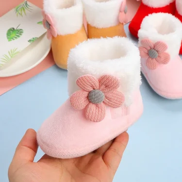 Newborn Baby Girls Boys Soft Booties Solid Pompom Snow Boots Infant Toddler Newborn Warming Shoes New Fashion Comfortable Shoes 1