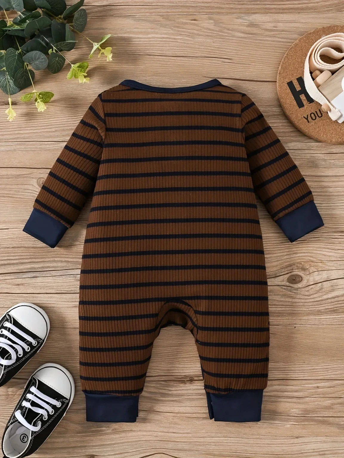 0-2 Year Old Spring and Autumn New New Newborn Baby Boys Striped Long sleeved Pants Casual jumpsuit 2