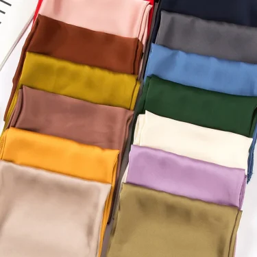 70cm Solid Colors Neckerchief Hijab Scarf For Women Silk Satin Headband Hair Scarves Female Square Shawls Head Scarfs For Ladies 1