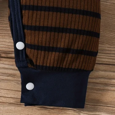 0-2 Year Old Spring and Autumn New New Newborn Baby Boys Striped Long sleeved Pants Casual jumpsuit 6