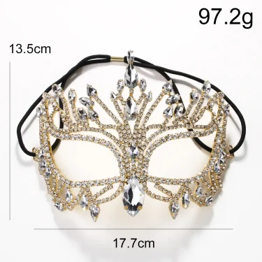 Crystal Mask Full Face Costume Women Decorations Birthday Rhinestone Fashion Club New Hair Jewlery Wedding Accessories Carnival 6