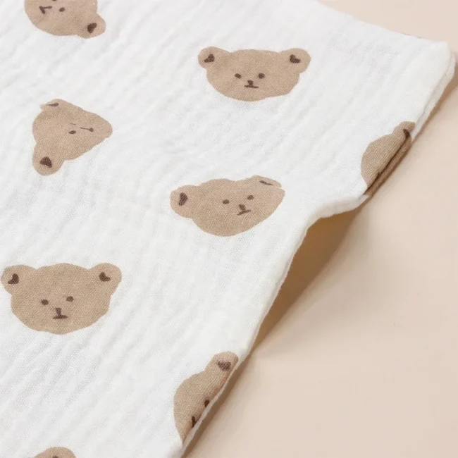 Baby Face Towel Infant Four-layer Muslin Gauze Burp Cloth Handkerchief Hanging Rope Pure Cotton Soft Small Square Towels 23*23cm 6